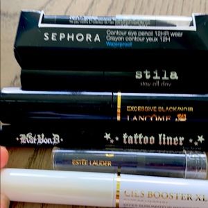 Mascara, eyeliner and mascara base